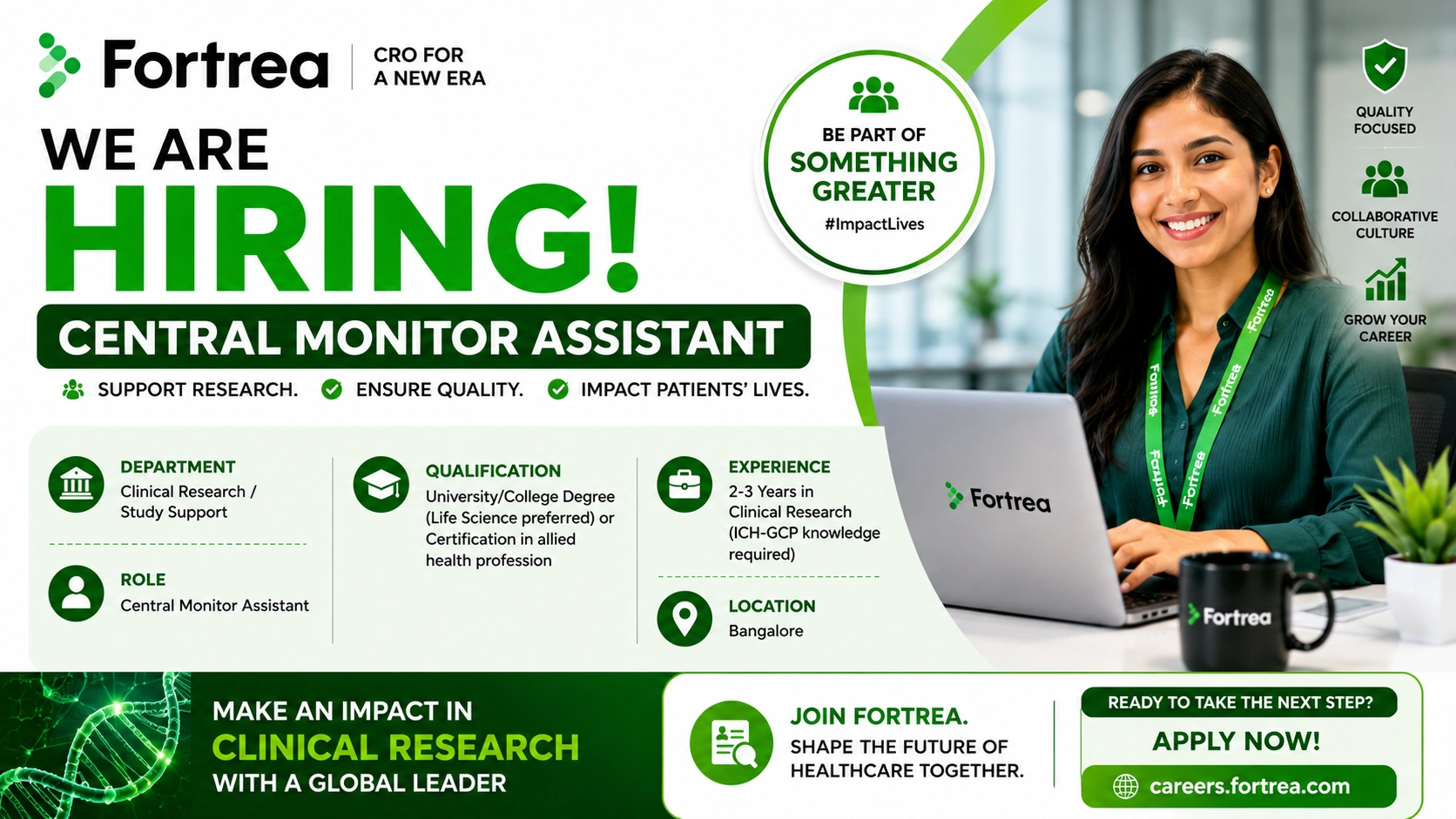 Fortrea Hiring Central Monitor Assistant – Clinical Research Jobs
