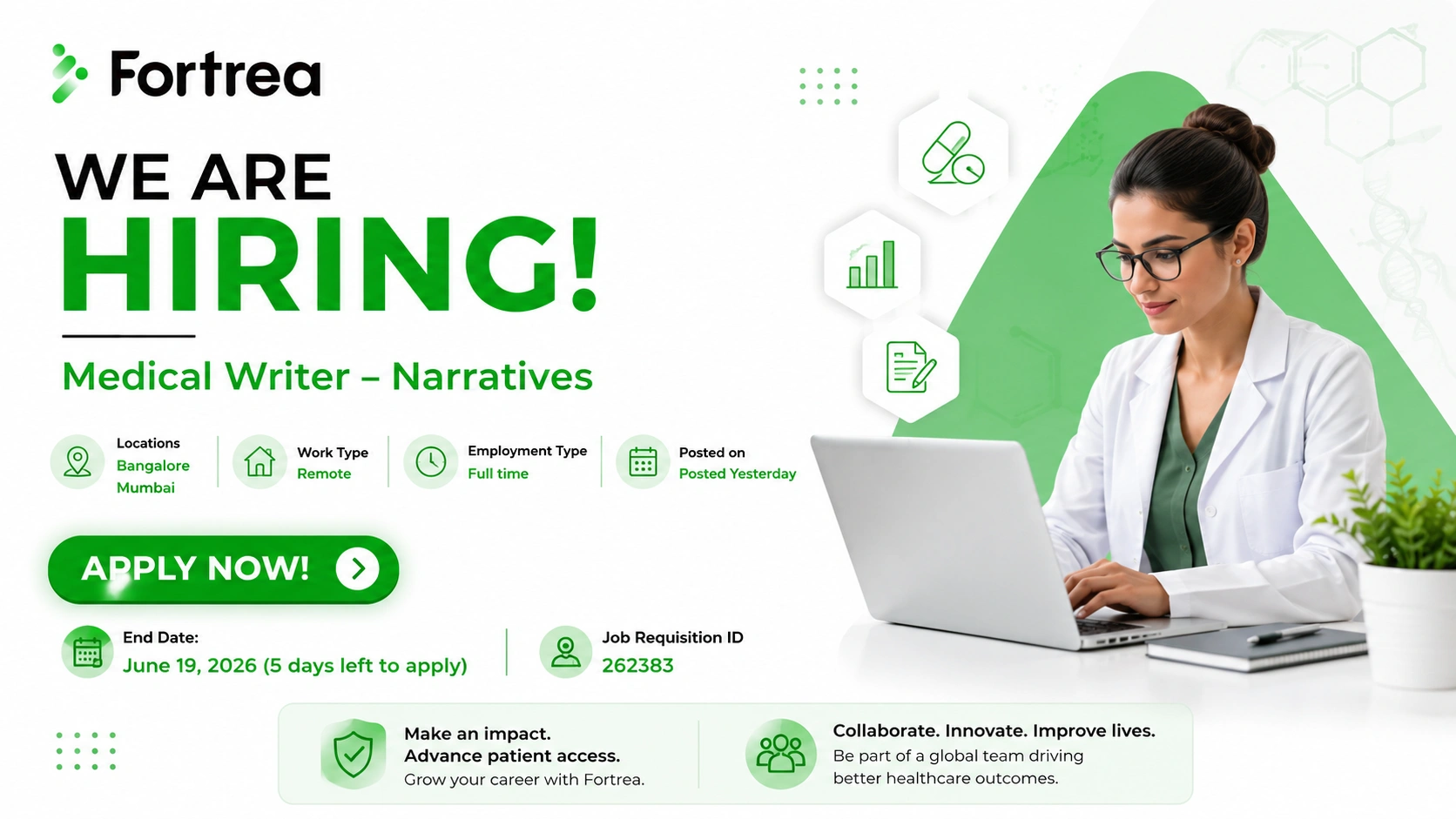 Medical Writer – Narratives (Remote) | Fortrea Hiring Medical Writers in India