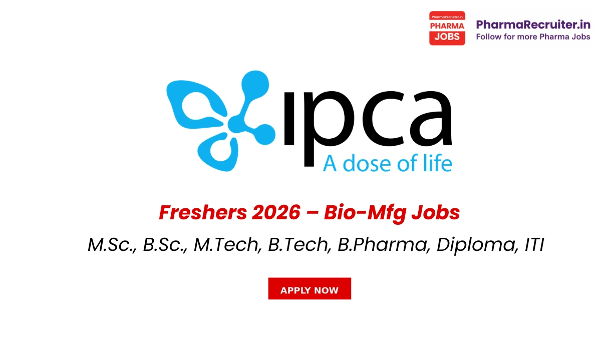 M.Sc., B.Sc., M.Tech, B.Tech, B.Pharma, Diploma, ITI