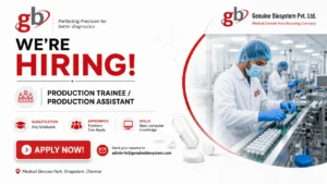 Genuine Biosystem Hiring Production Trainee / Production Assistant – Freshers Welcome | Chennai Pharma Jobs
