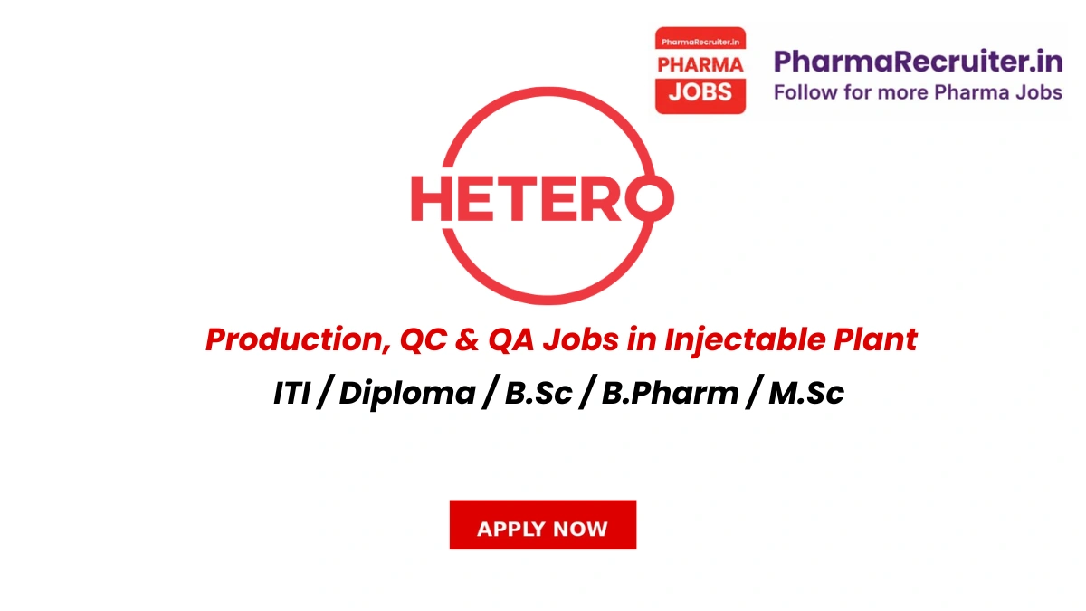 ITI / Diploma / B.Sc / B.Pharm / M.Sc