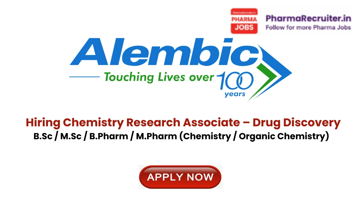 B.Sc / M.Sc / B.Pharm / M.Pharm (Chemistry / Organic Chemistry)