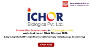 B.Sc / M.Sc / B.Tech / M.Tech / B.Pharmacy / M.Pharmacy (Biotechnology, Biochemistry)