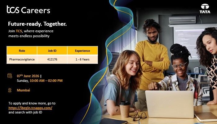 TCS Pharmacovigilance Hiring | Apply for Pharmacovigilance Jobs in Mumbai on 07 June 2026 (Sunday)