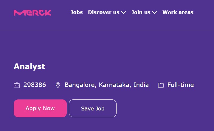 Analyst Jobs in Bangalore at Merck India | Apply for Technical Service Analyst Role