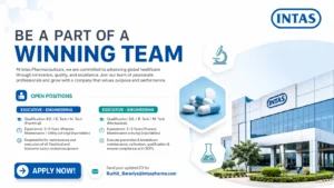Intas Pharmaceuticals Hiring Executive – Engineering (Electrical & Mechanical) | Pharma Jobs in Ahmedabad