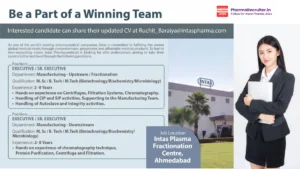 Intas Pharmaceuticals Jobs 2026 – Executive
