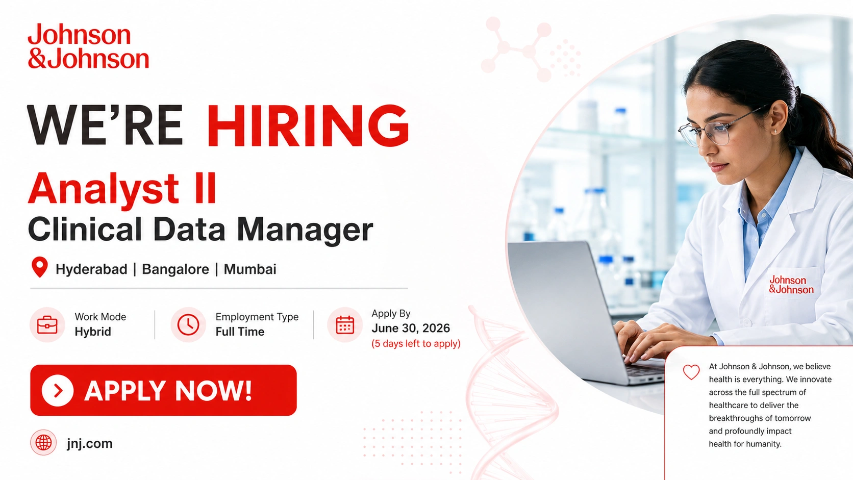 Analyst II Clinical Data Manager Jobs at Johnson & Johnson | Hyderabad, Bangalore & Mumbai