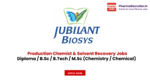 Diploma / B.Sc / B.Tech / M.Sc (Chemistry / Chemical)