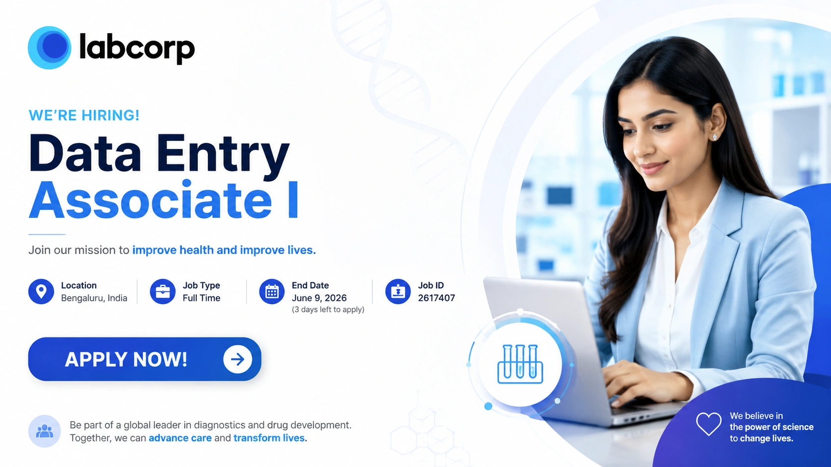 Data Entry Associate I Job Opening at Labcorp Bengaluru | Clinical Research & Pharma Careers