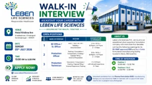 B.Sc / M.Sc / B.Pharm / M.Pharm / ITI / D.Pharm (as per position)