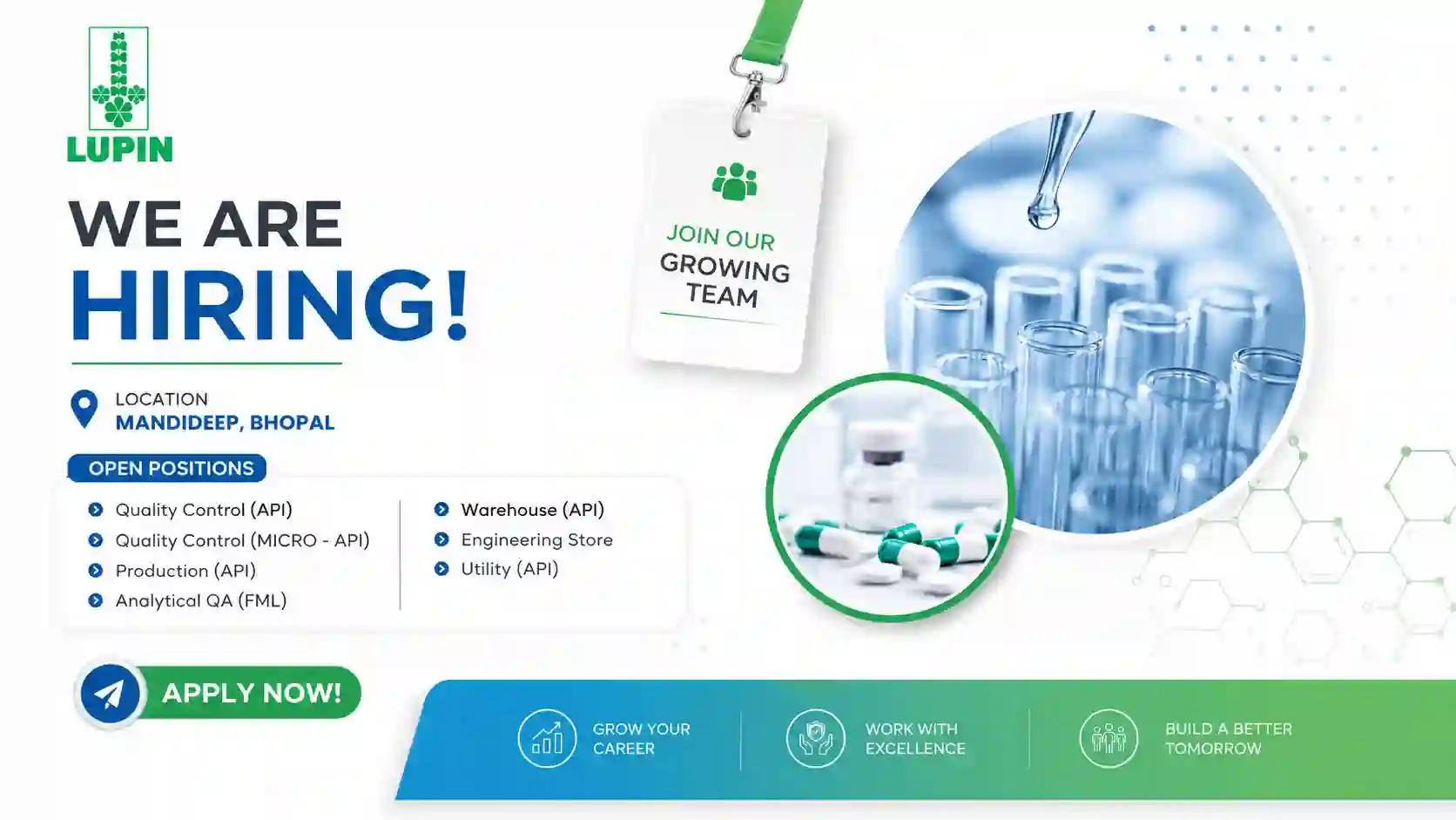 Lupin Hiring for QC, Microbiology, Production, QA, Warehouse, Engineering Store & Utility Roles at Mandideep, Bhopal