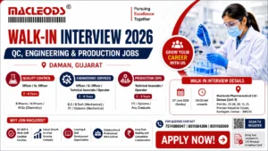 B.Pharm / M.Pharm / M.Sc (Chemistry) / B.E / B.Tech / Diploma / ITI