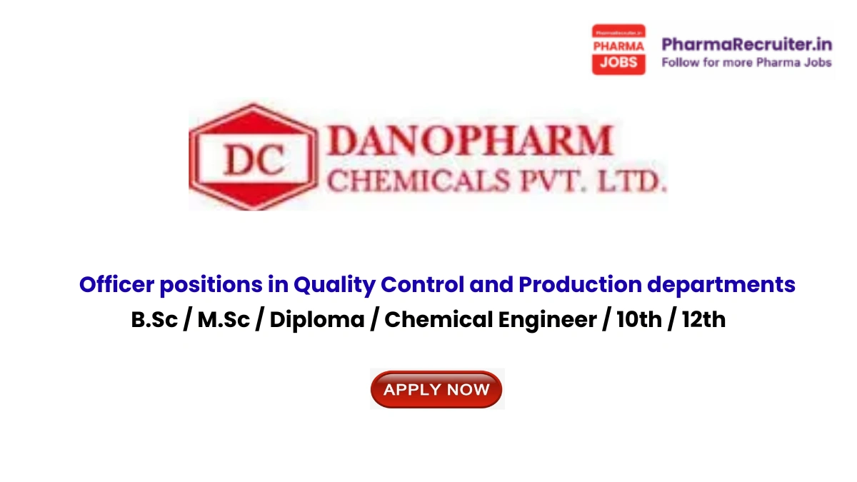 B.Sc / M.Sc / Diploma / Chemical Engineer / 10th / 12th