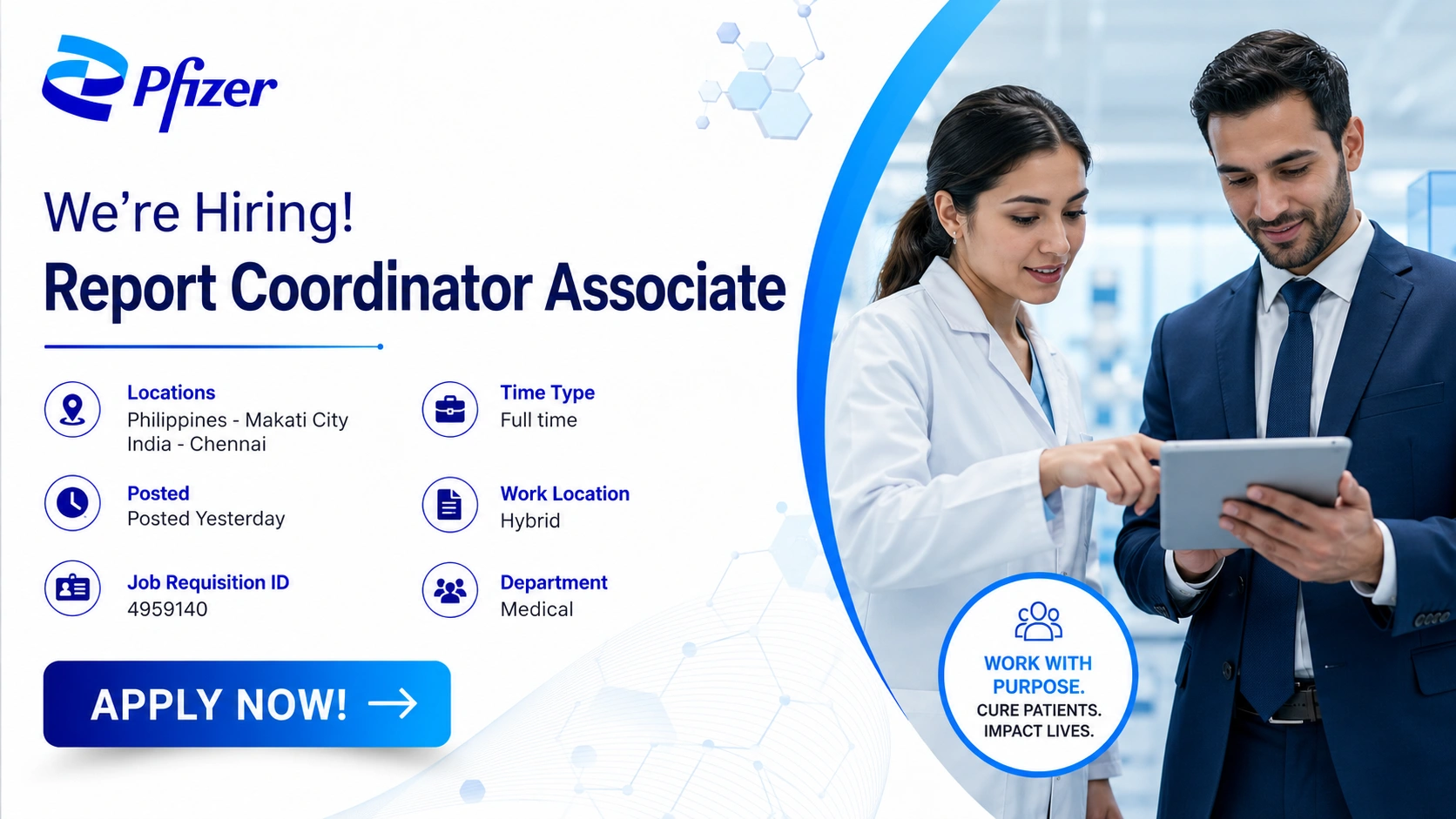 Pfizer Hiring Report Coordinator Associate – Hybrid Pharma Career Opportunity in Chennai, India