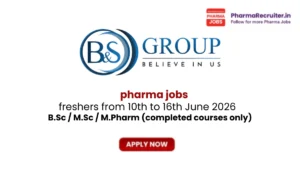 B.Sc / M.Sc / M.Pharm (completed courses only)