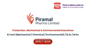 B.Tech (Mechanical / Chemical / Environmental) / B.Sc / M.Sc