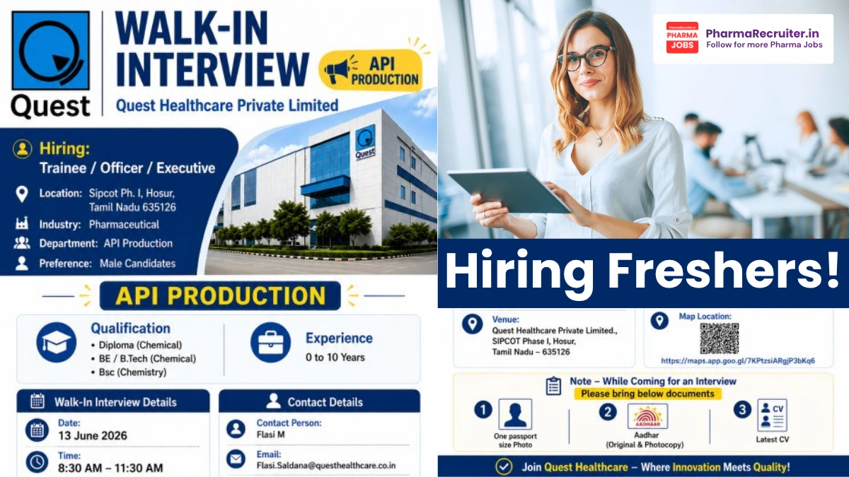 Quest Healthcare Walk-in Interview on 13th June 2026