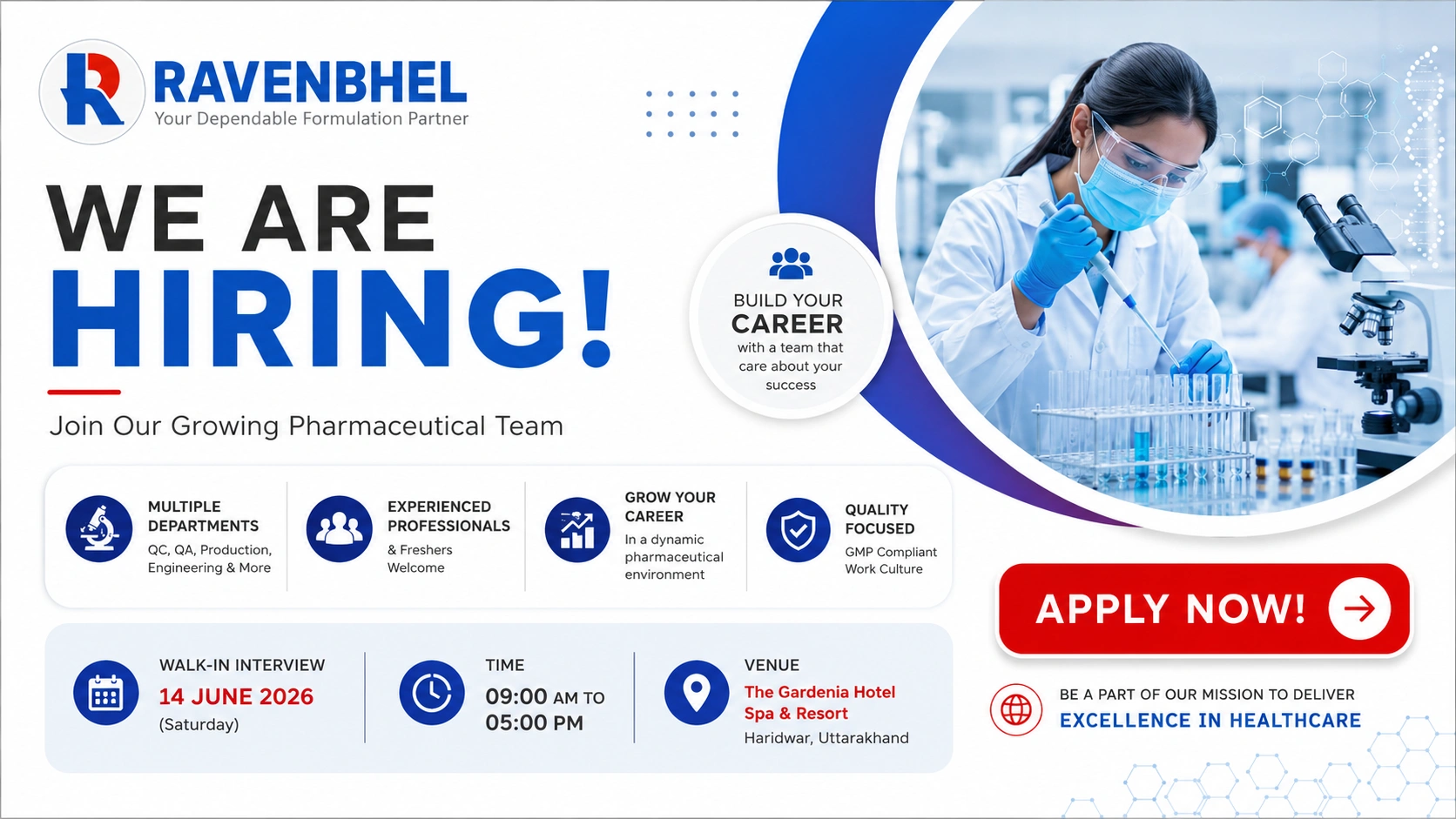 Ravenbhel Group Walk-In Interview for QA, QC, Production & Engineering Professionals in Haridwar on 14 June 2026