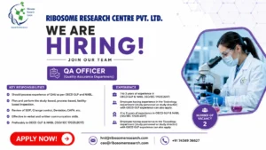 B.Sc / B.Pharm (Life Sciences) or ITI / Diploma / B.Tech (Mechanical / Electrical / Instrumentation)