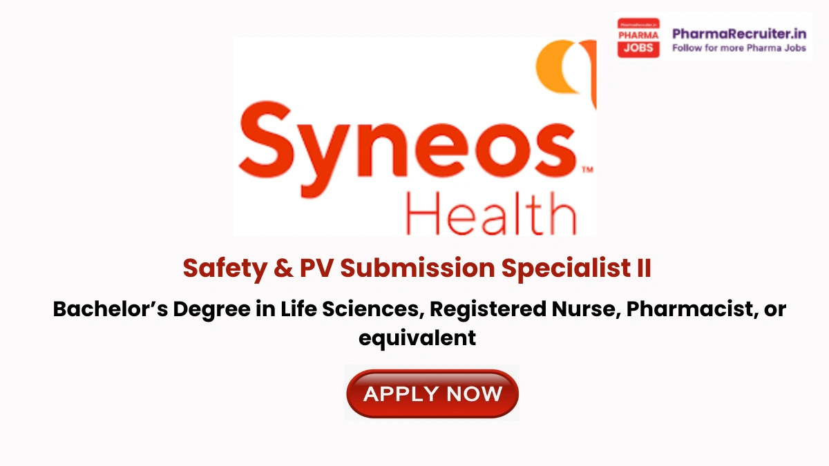 Bachelor’s Degree in Life Sciences, Registered Nurse, Pharmacist, or equivalent