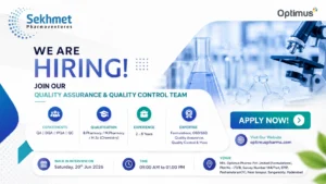 Optimus Pharma Walk-In Interview for QA, DQA, IPQA & QC Professionals in Hyderabad on 20 June 2026 (Saturday)