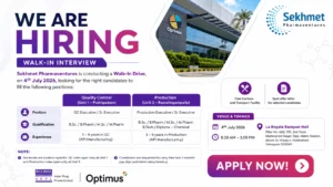 B.Sc / B.Pharm / M.Sc / M.Pharm / B.Tech / Diploma (Chemical)
