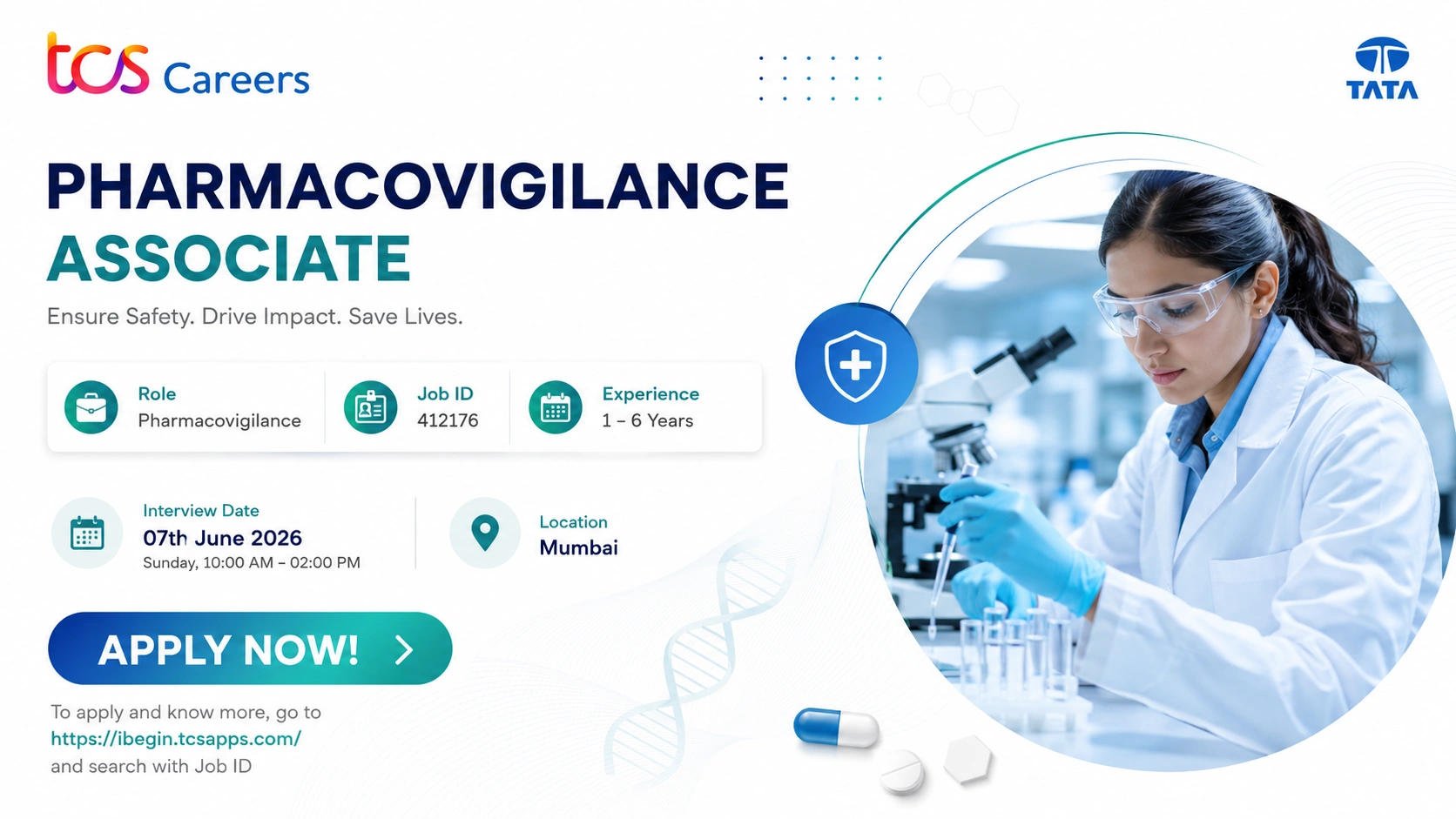 TCS Pharmacovigilance Hiring | Apply for Pharmacovigilance Jobs in Mumbai on 07 June 2026 (Sunday)