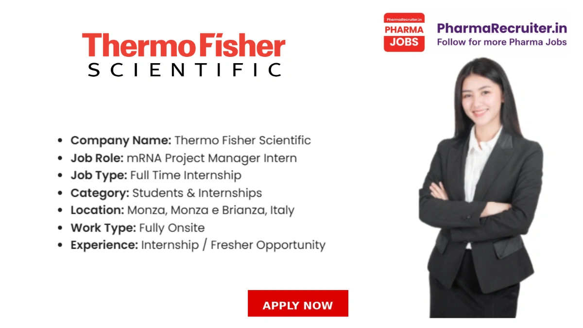 Thermo Fisher Scientific is hiring motivated and talented candidates for the role of mRNA Project Manager Intern.