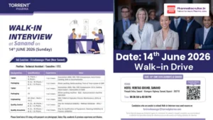 Torrent Pharma Walk-in Interview on 14th June 2026