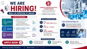 B.Pharm / M.Pharm / M.Sc / B.E (Instrumentation) / B.E