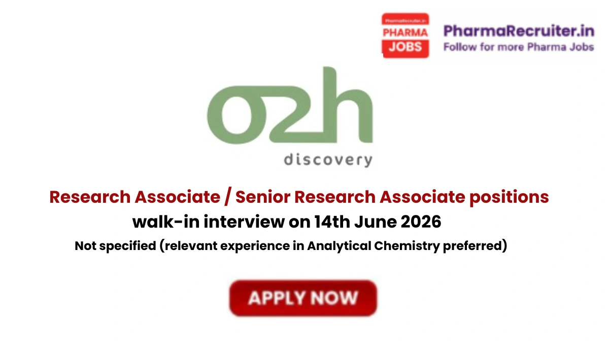 Not specified (relevant experience in Analytical Chemistry preferred)