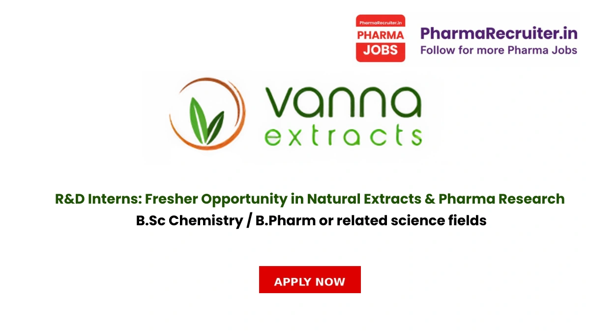 B.Sc Chemistry / B.Pharm or related science fields