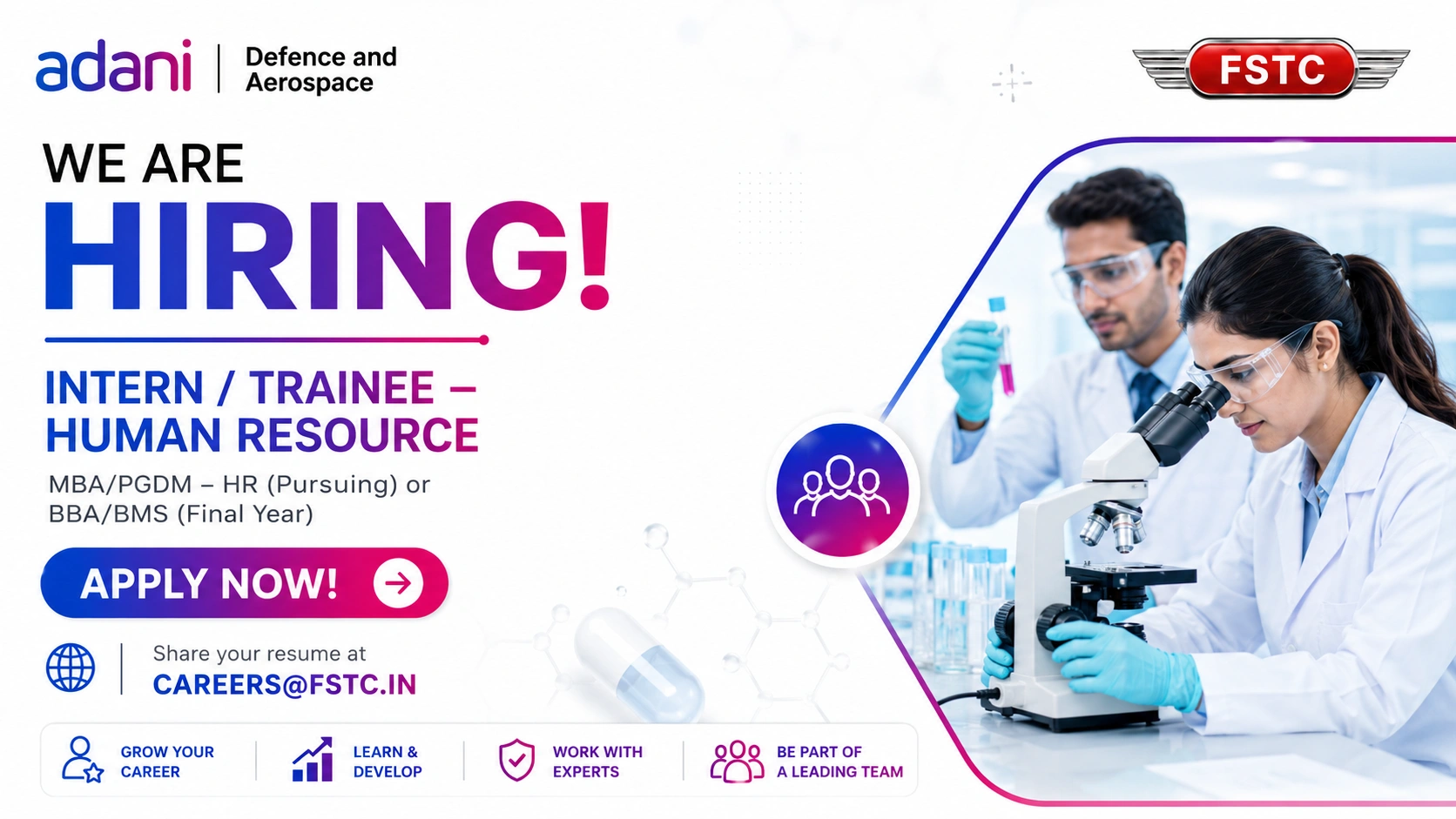 Adani Defence & Aerospace FSTC Hiring Intern / Trainee – Human Resource in Gurgaon | Apply Now