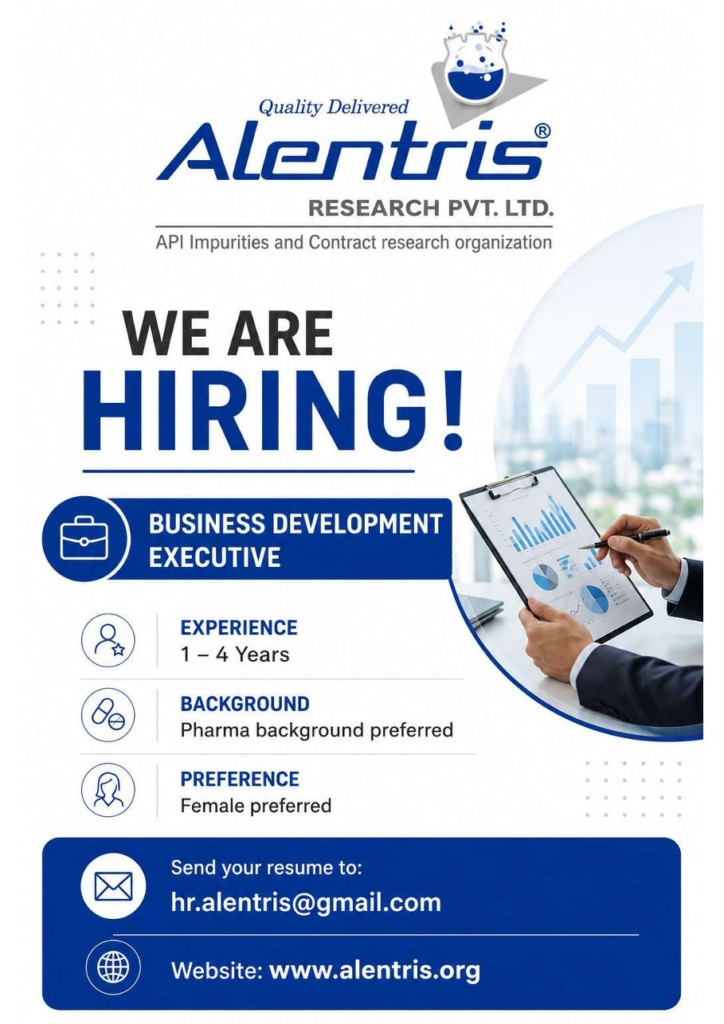 Alentris Research Pvt. Ltd. is hiring a Business Development Executive with 1-4 years of experience.