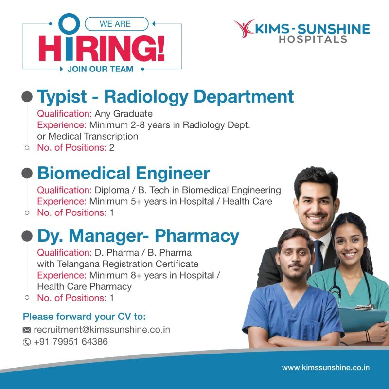 Kims Sunshine Hospitals Hiring
