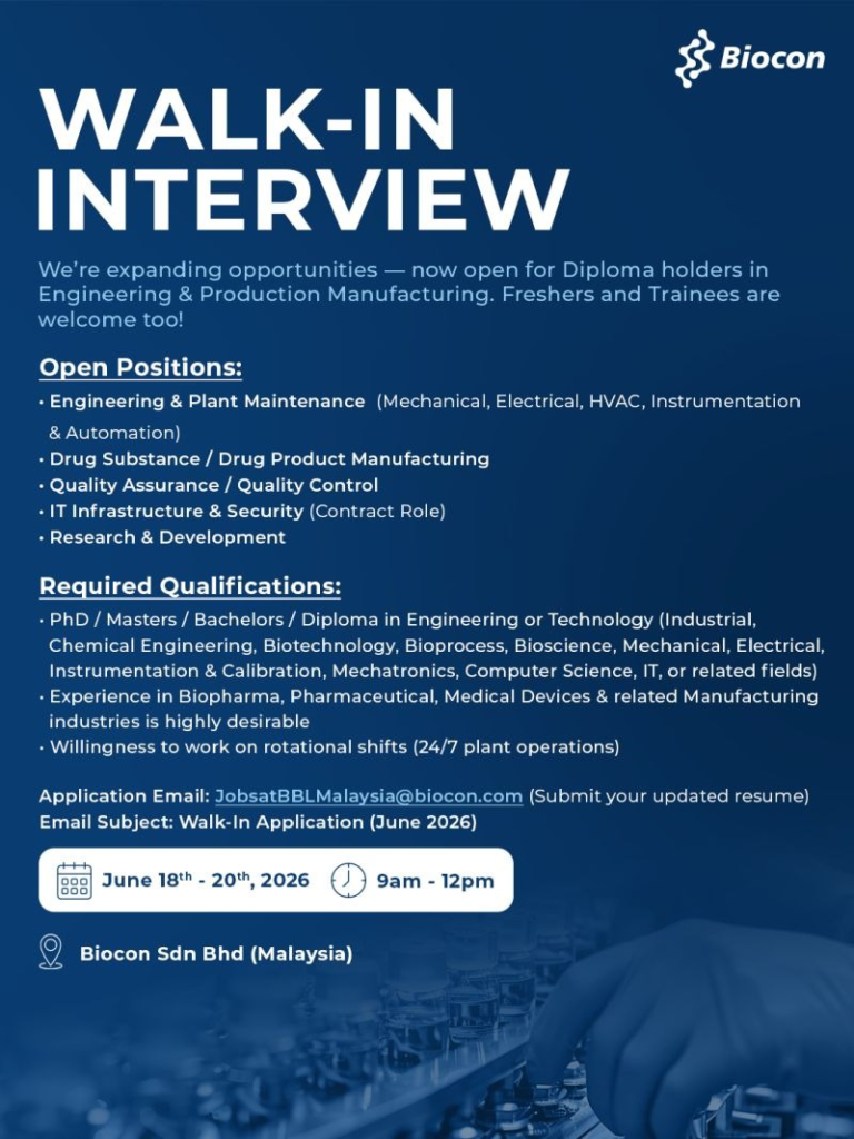  pharma jobs, walk-in interviews, QA jobs, QC jobs, or production jobs