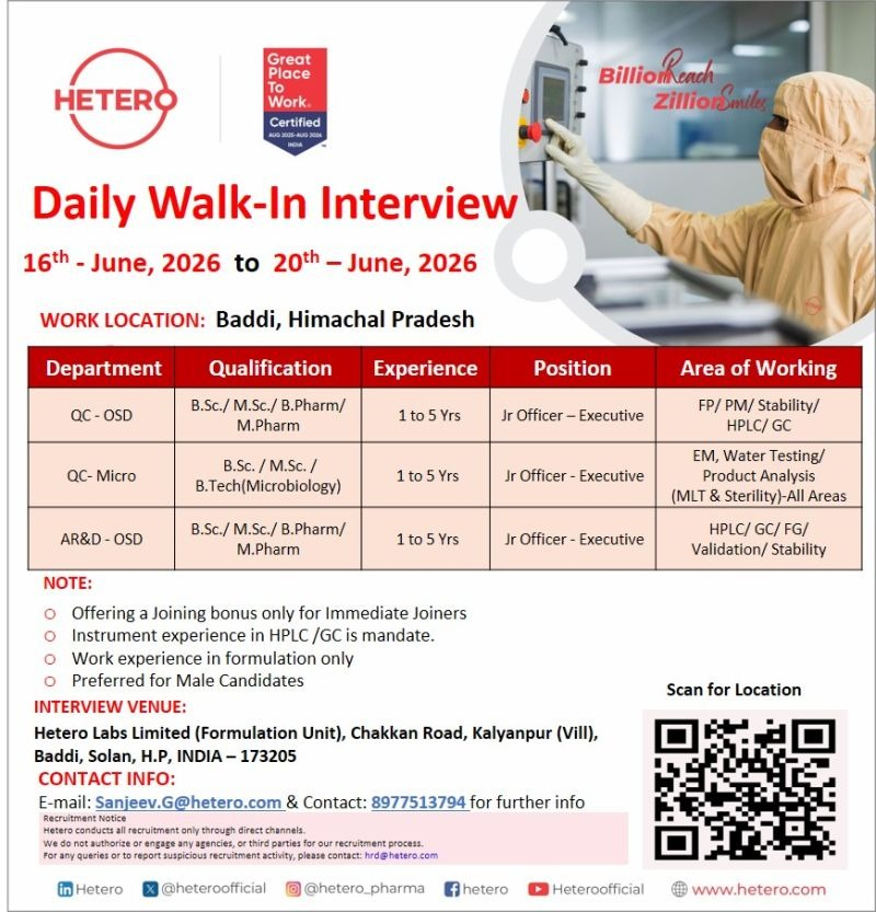 Looking for pharma jobs, walk-in interview opportunities, QC jobs, production jobs, or pharmaceutical careers in India