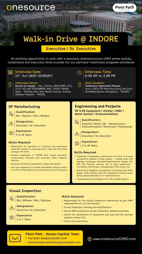 Looking for pharma jobs, walk-in interviews, or production jobs in pharmaceutical companies