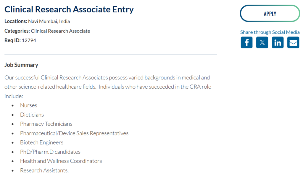Medpace Freshers Hiring