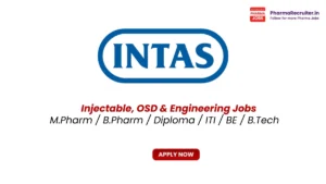 M.Pharm / B.Pharm / Diploma / ITI / BE / B.Tech