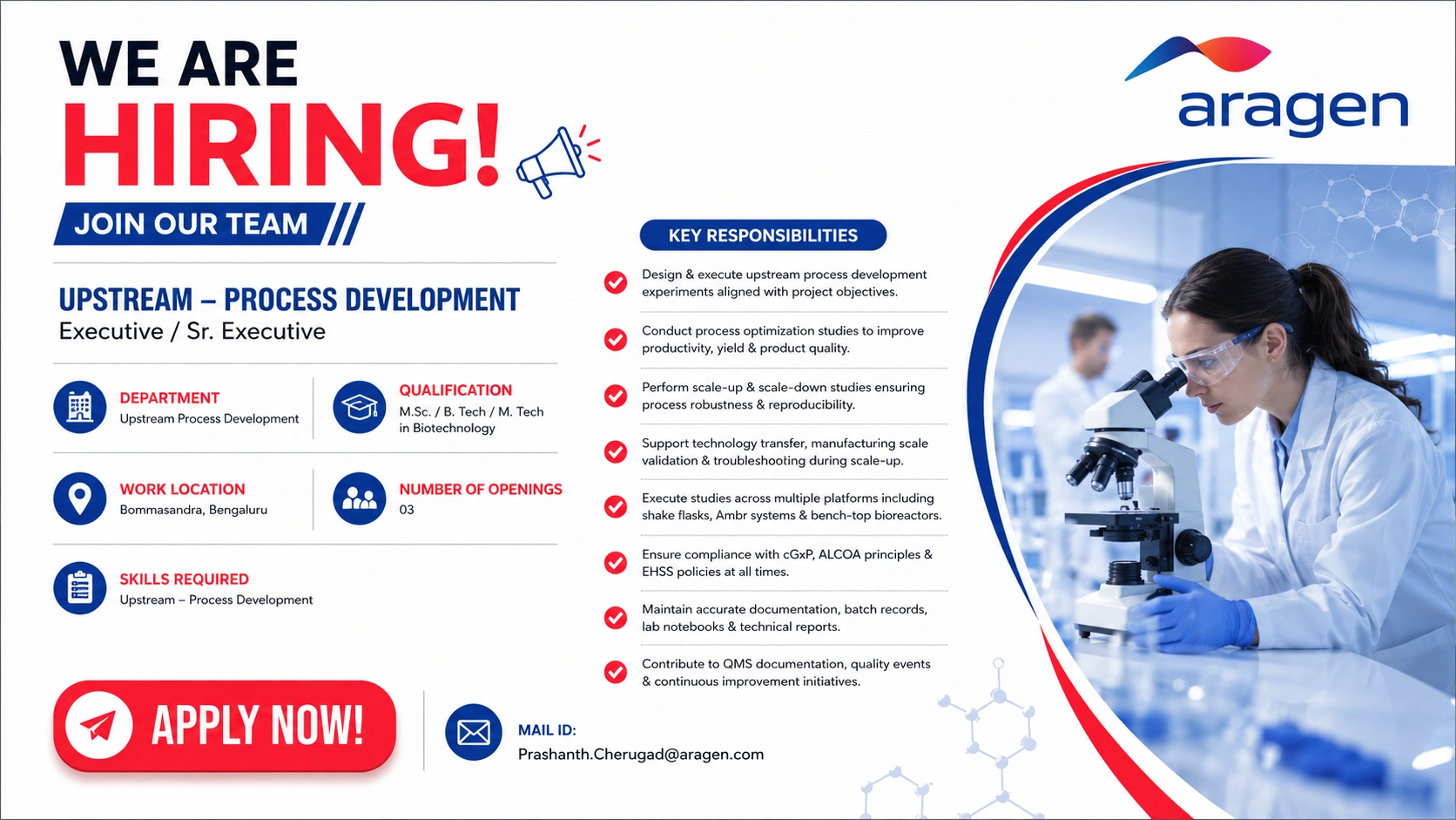 M.Sc. / B.Tech / M.Tech in Biotechnology