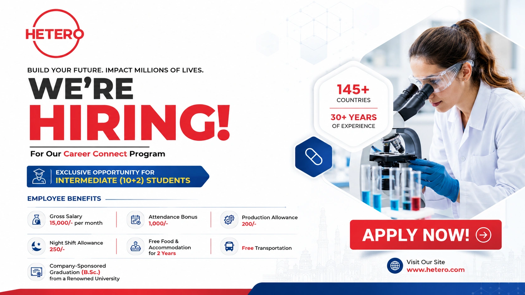 Hetero Career Connect Program 2026 – Earn While You Learn | Production Jobs for Intermediate (10+2) Students