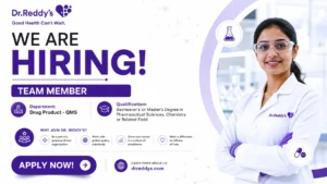 Dr. Reddy's Hiring Team Member – Drug Product QMS | Pharma Jobs in India